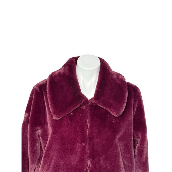 Express burgundy faux fur crop jacket size L - Picture 6 of 12